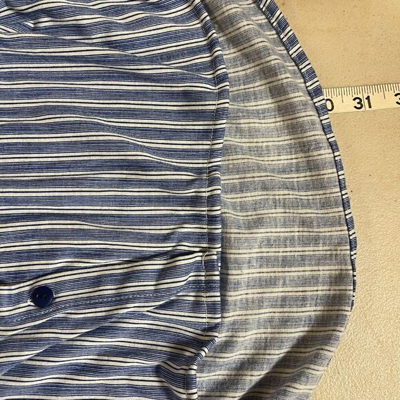 Anthropology Eden & Olivia Maternity Button Down Shirt Blue White XL - Picture 9 of 10